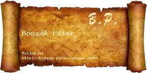 Boszák Péter névjegykártya