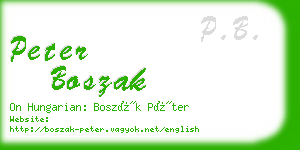 peter boszak business card